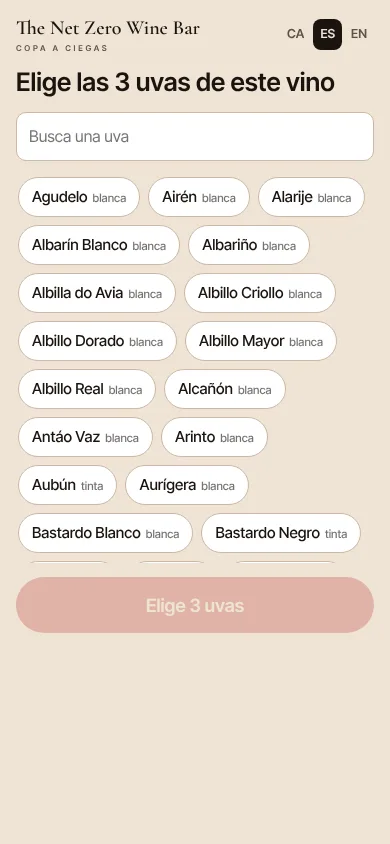 List of grapes to choose from