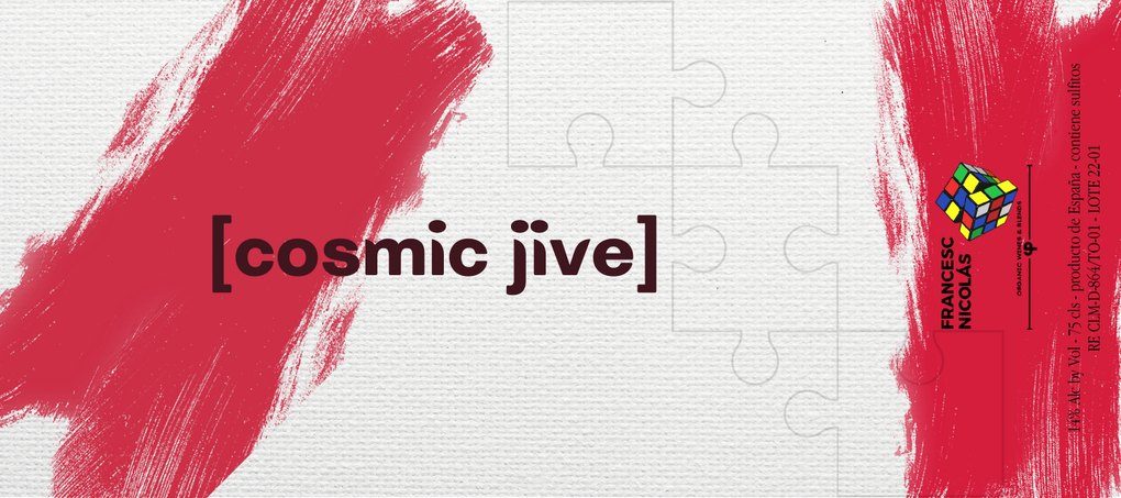 Etiqueta de Cosmic Jive 2022, vino tinto