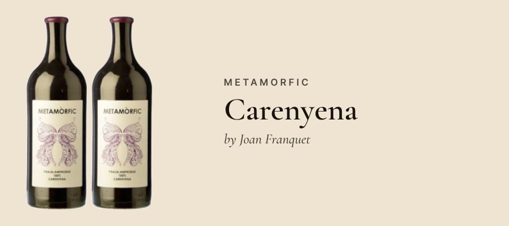 Etiqueta de Metamorfic Carenyena 2022, vi negre