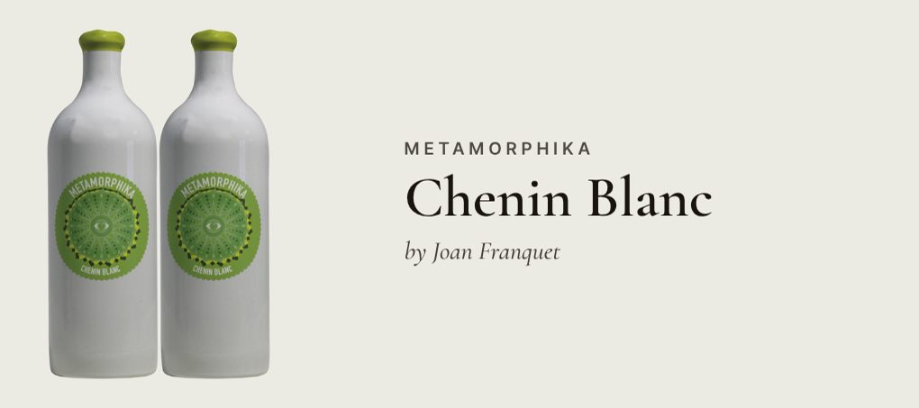 Etiqueta de Metamorphika Chenin Blanc 2022, vi blanc