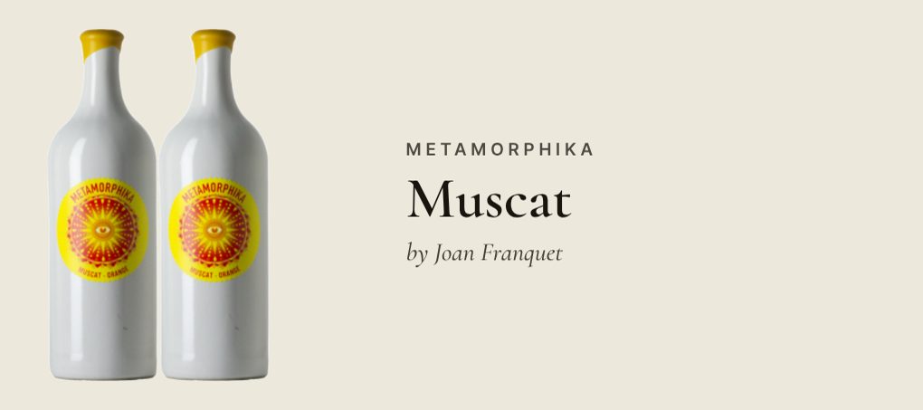 Etiqueta de Metamorphika Muscat 2023, vi orange