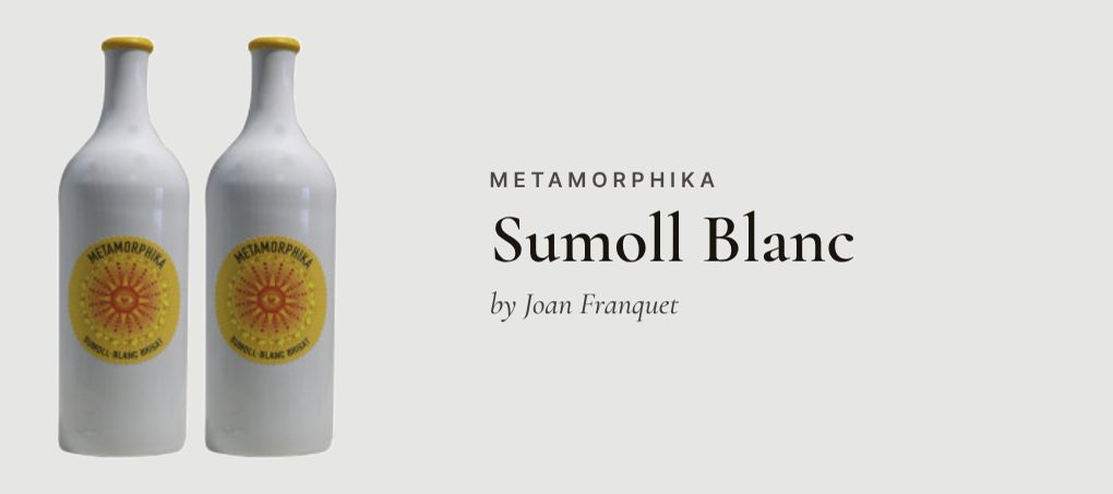 Etiqueta de Metamorphika Sumoll Blanc 2023, vi orange