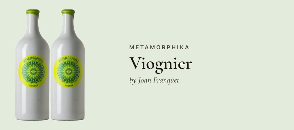 Etiqueta de Metamorphika Viognier 2023, vi blanc