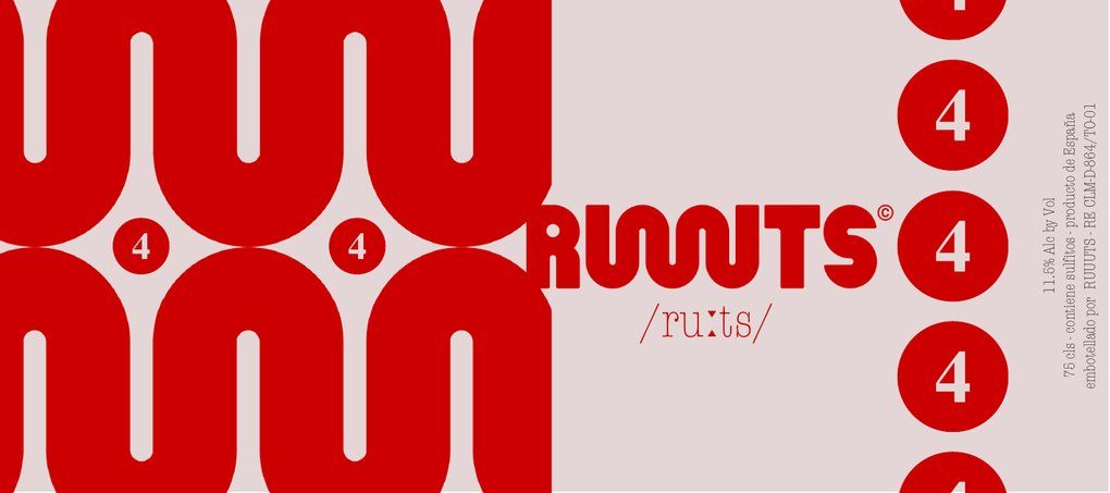 Etiqueta de Ruuuts 4 2023, vino tinto