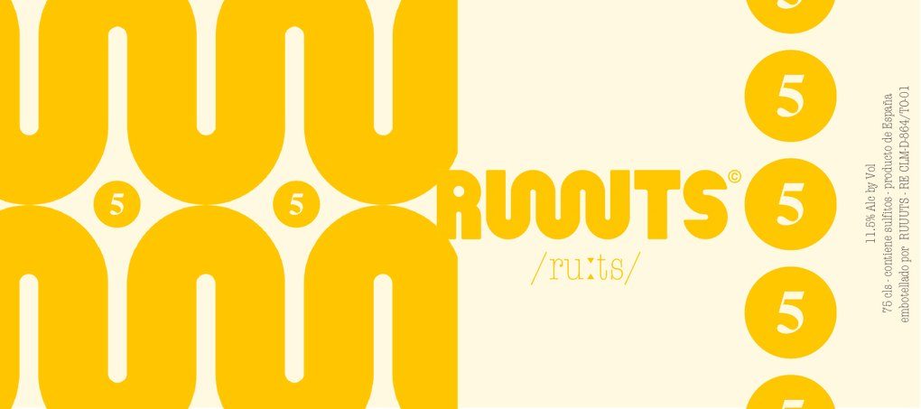 Etiqueta de Ruuuts 5 2022, vino orange