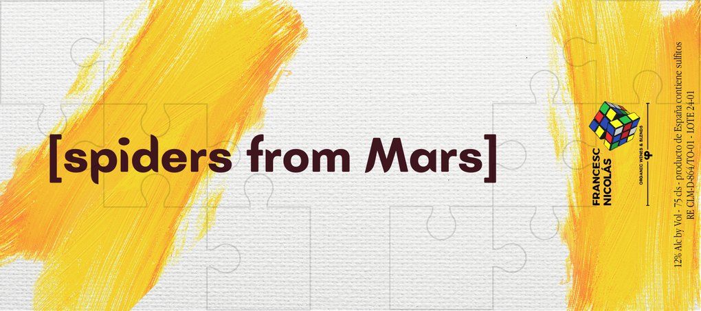 Etiqueta de Spiders from Mars 2025, vino orange