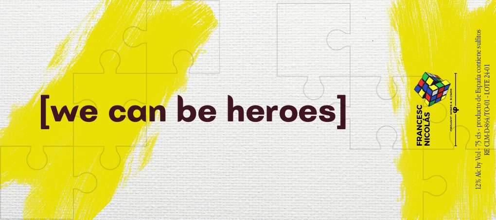 Etiqueta de We can be heroes 2024, vino blanco